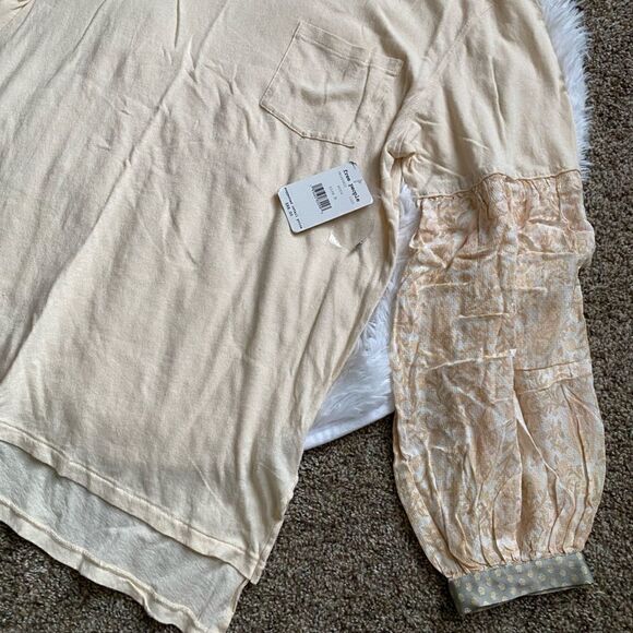 Free People We The Free Jade Tunic Top NEW Cream Balloon Sleeve Women’s Medium - Picture 3 of 12